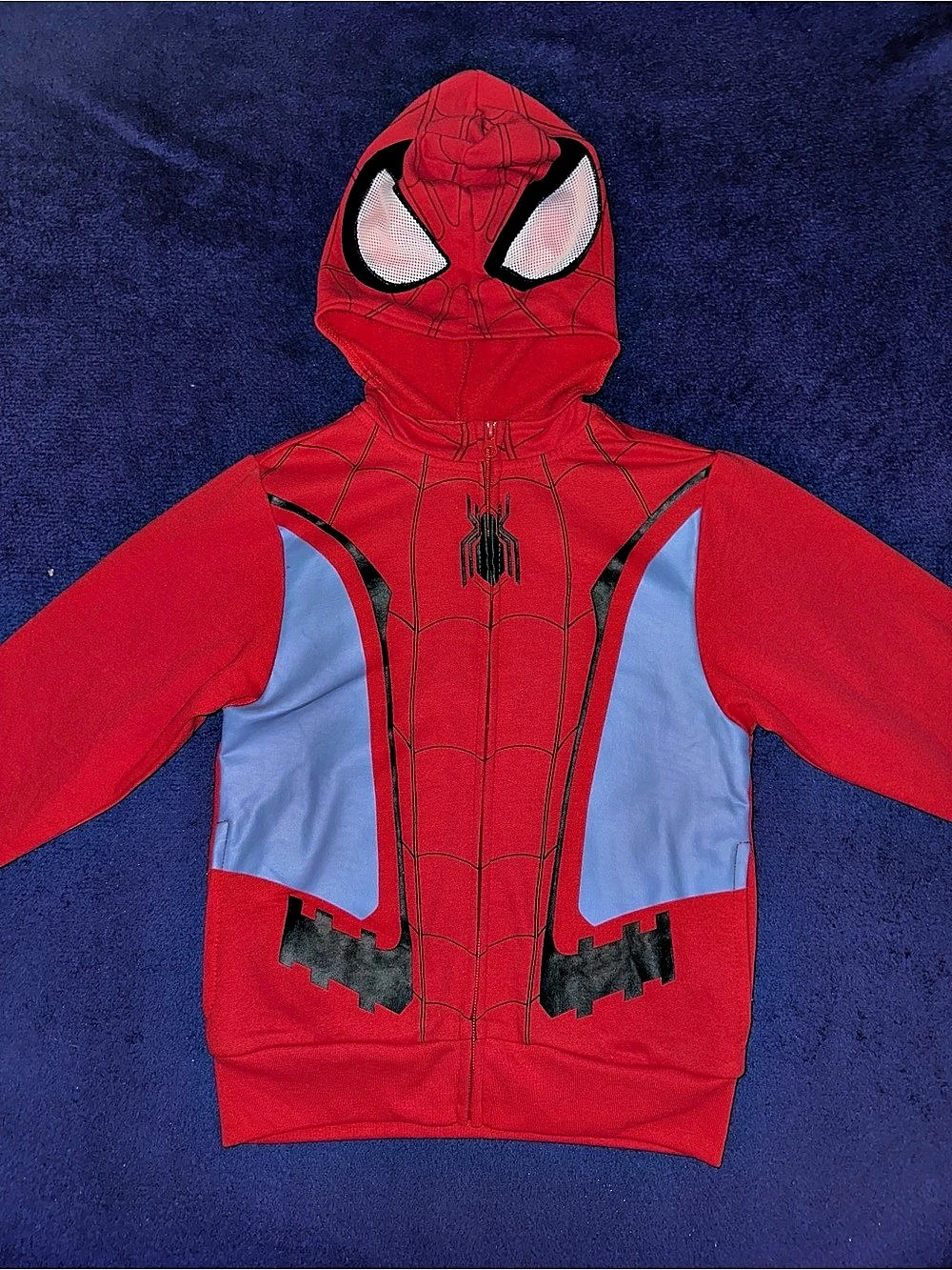 Kids Marvel Spider-Man Mad Engine Zip-Up Hoodie Mask Size XS NWT